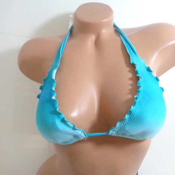 New Seafolly "Miami Seychelles" Slide Tri Top & Brazilian Tie Side Bikini Size 2 - Picture 2 of 6